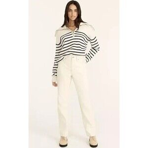 J.Crew Sz 25 Slouchy Boyfriend Jean Ecru Denim High Rise 100% Cotton Beige NWT